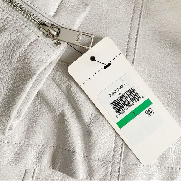 GUESS Faux Leather Crop Moto Jacket! - Picture 9 of 11